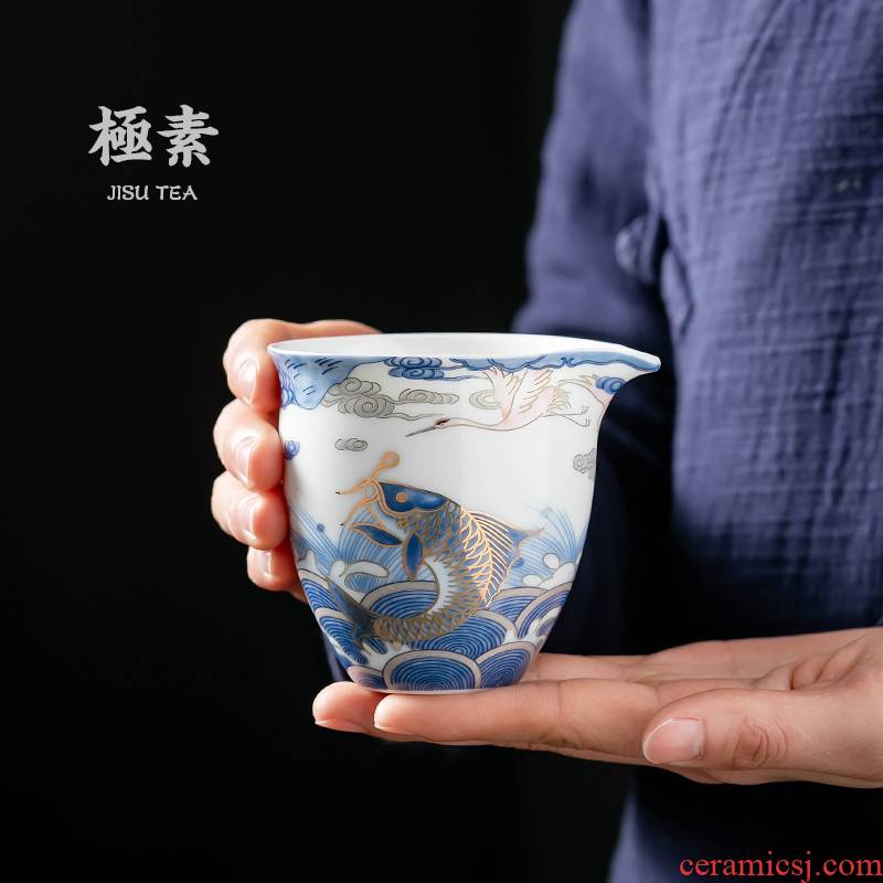 Pole element | ceramic fair keller silver arowana decorate household kung fu tea set points tea machine manual and tea cups