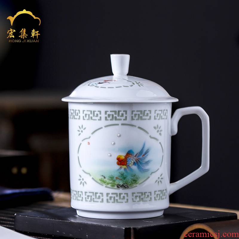 Exquisite coloured drawing or pattern of jingdezhen ceramic cups office tea tea cup cup tea colored enamel cups
