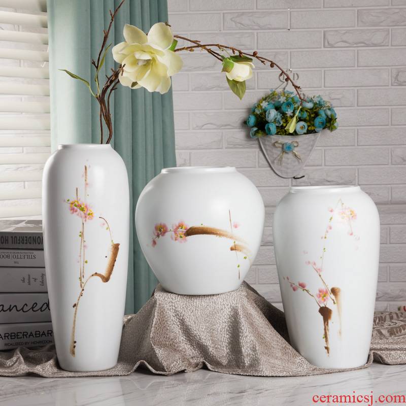 Jingdezhen hand - made ceramic vase three - piece flower restaurant furnishing articles furnishing articles I and contracted sitting room art act the role ofing is tasted