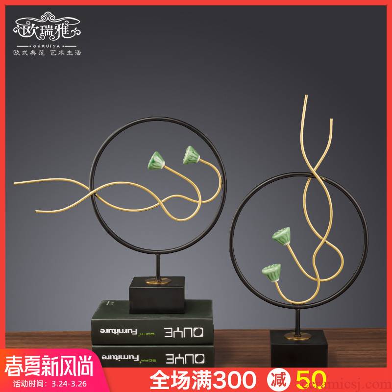 New Chinese style, wrought iron furnishing articles, zen sitting room porch ark, TV ark, household ceramics study example room decoration