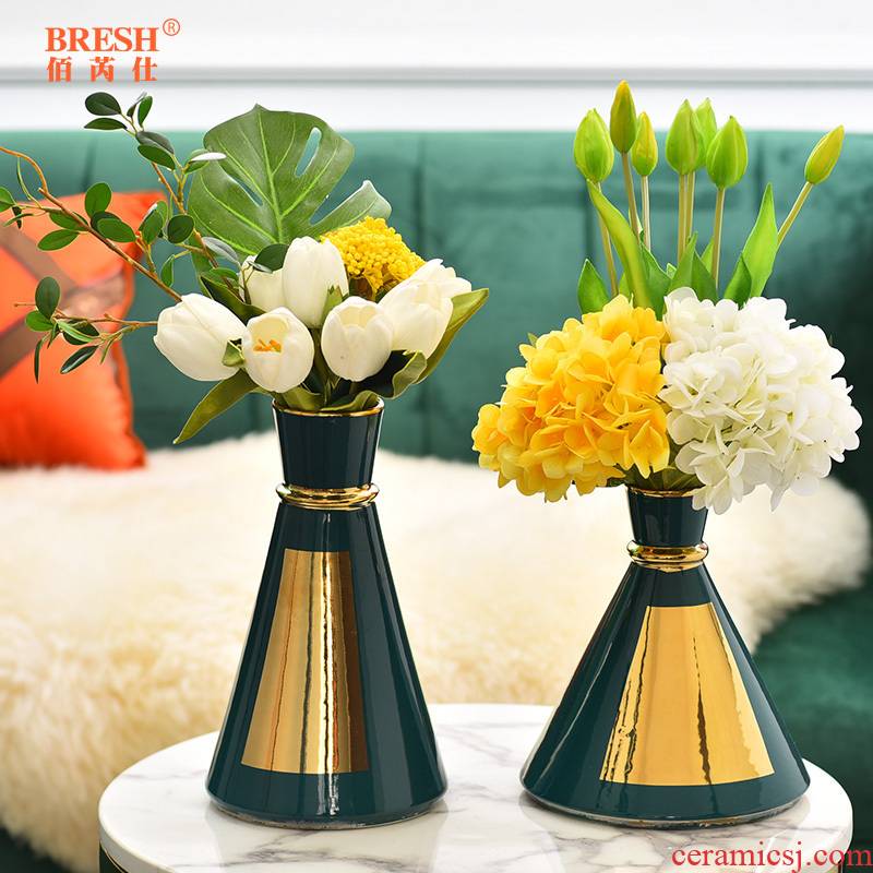 Light key-2 luxury ceramic vase floral wine TV ark, furnishing articles contracted sitting room creative fashion decoration H1012 shelf