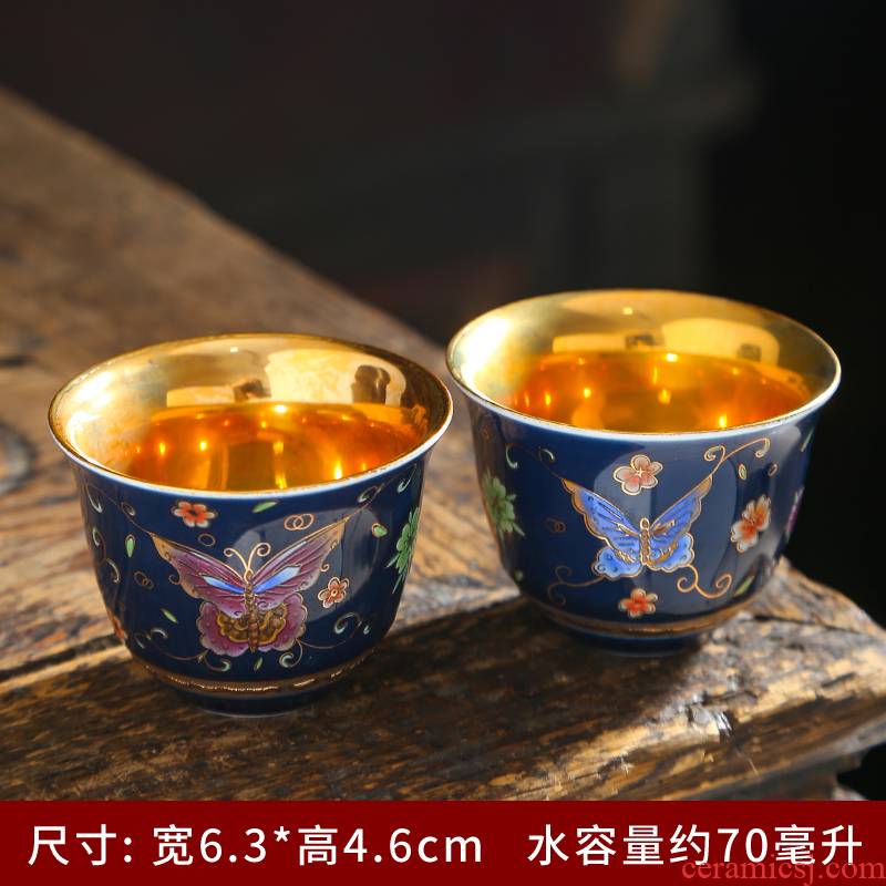 Ji blue glaze tea master cup personal cup single CPU noggin single jingdezhen ceramic Ji blue kunfu tea cups