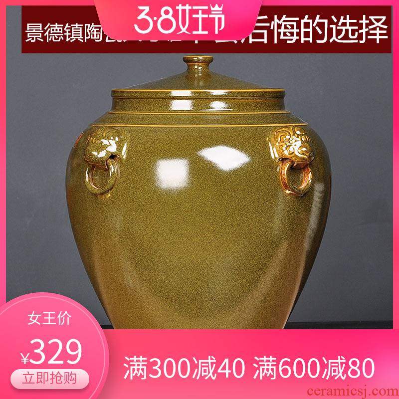 Extra large tea urn ceramic tea pot coarse pottery puer tea cake storage tank pot tea accessories store tea moistureproof