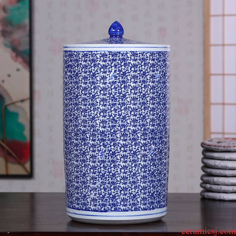 Large tea canister ceramic tea urn storage pu - erh tea and tea bucket seal tea boxes, tea set 6 kg powder POTS