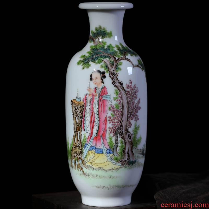 Offered home - cooked Jin Hongxia hand - made in jingdezhen porcelain powder enamel vase furnishing articles checking ceramic art home decoration