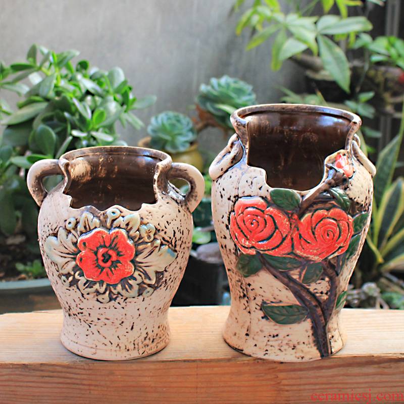 Restore ancient ways more meat flowerpot special indoor old running extra large violet arenaceous contracted creative green plant European flower pot in ceramics