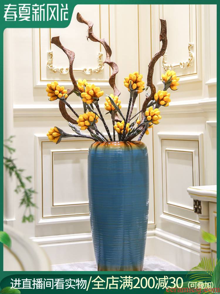 Jingdezhen contracted and I ceramic simulation flower arranging furnishing articles sitting room of large vases, new Chinese style villa decorations