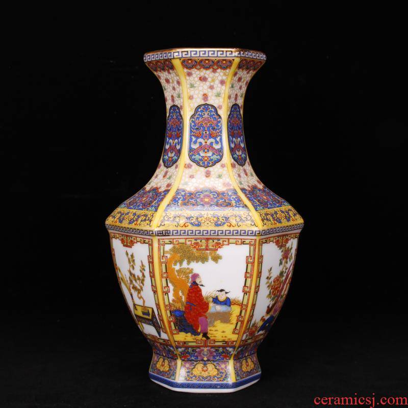 Jingdezhen imitation the qing yongzheng style antique antique Chinese vase enamel archaize home decoration handicraft furnishing articles