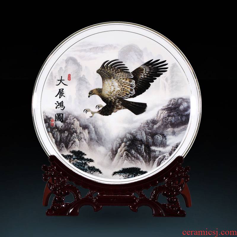 Jingdezhen ceramics all decorative plate Chinese sitting room porch ark adornment office furnishing articles