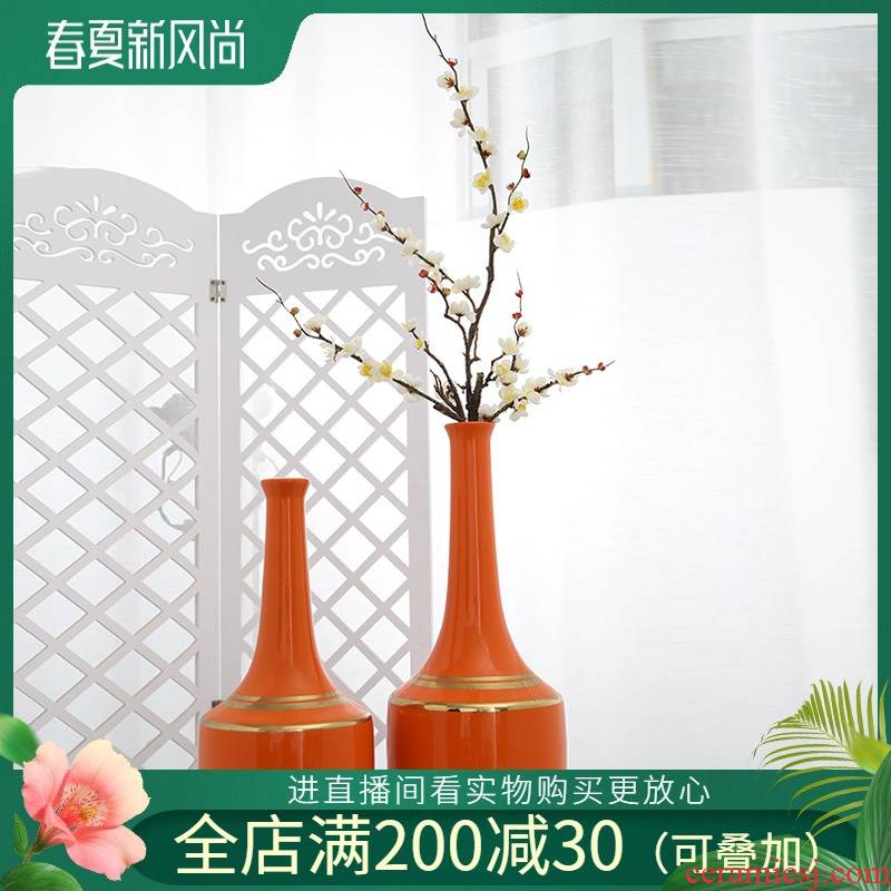 Jingdezhen mesa of new Chinese style ceramic vases, flower arranging flower adornment home sitting room table simulation soft outfit furnishing articles