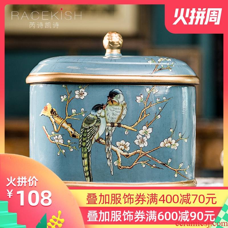 American ceramic creative storage tank model between the sitting room the bedroom of the receive a case European household adornment jewelry box furnishing articles