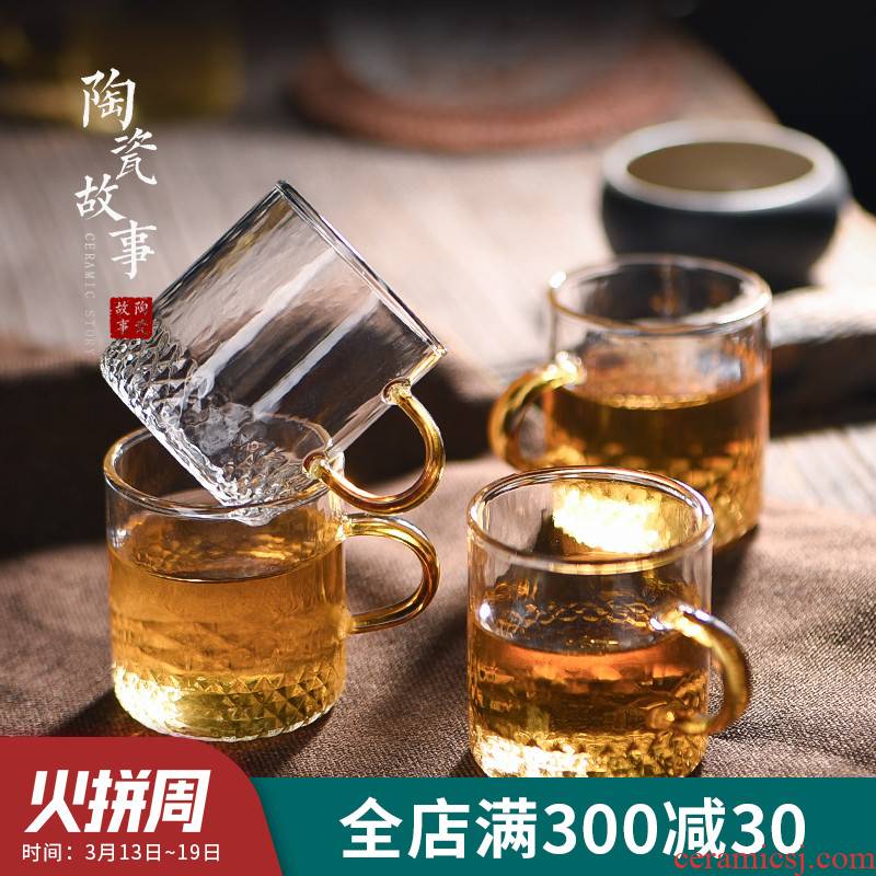 The Story of pottery and porcelain cup sample tea cup upset household kung fu tea set high temperature resistant glass trumpet take masters cup