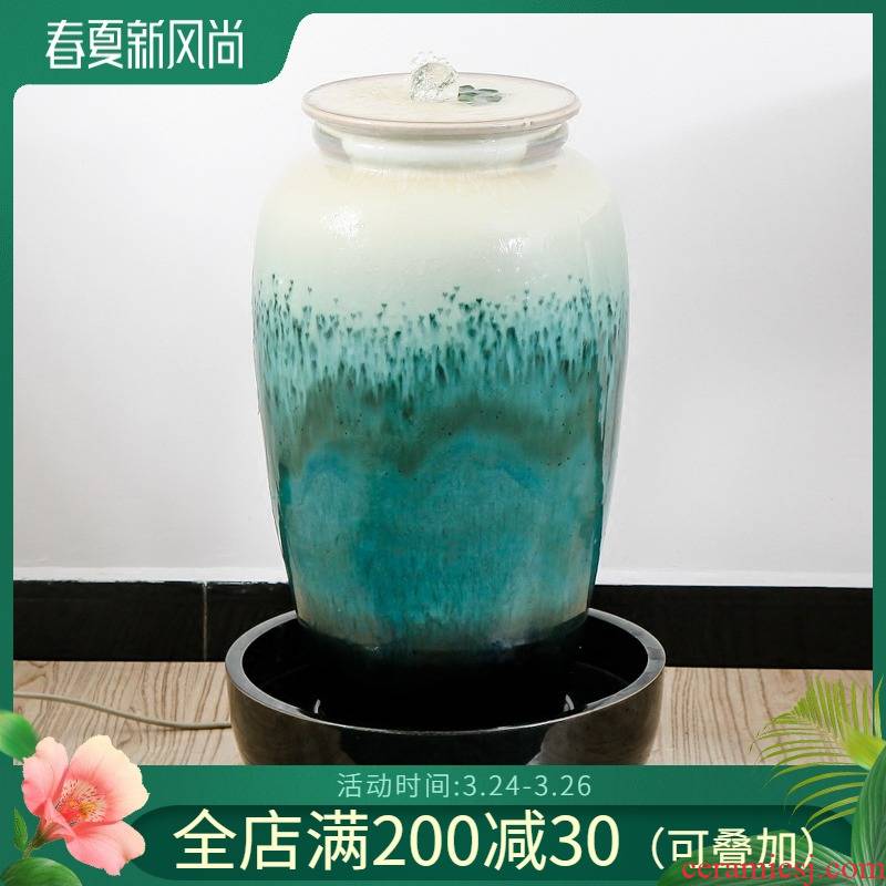 The sitting room of The water fountain waterscape decoration humidifier indoor home furnishing articles feng shui plutus ceramic decoration