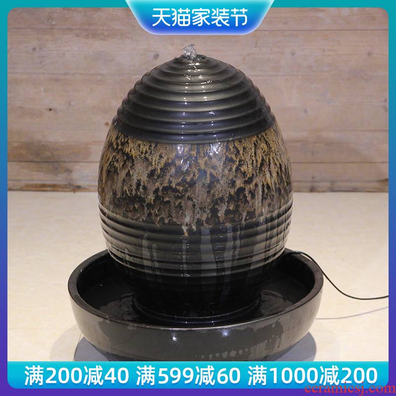 New classical landscape of large vases, ceramic POTS feng shui water fountain round soft adornment collocation waterscape