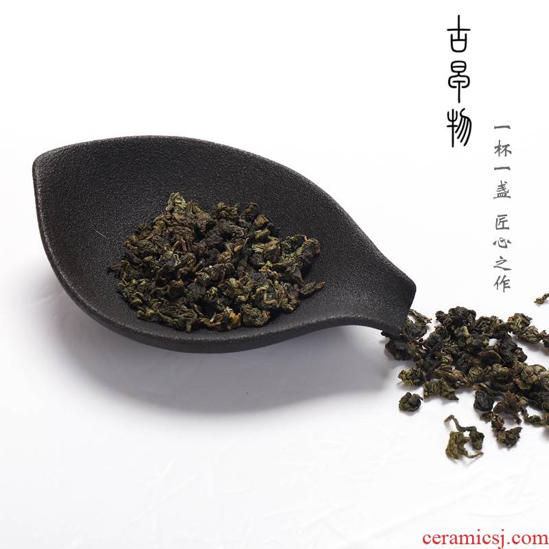 Zen tea holder of black kung fu tea set domestic tea taking ceramic parts tea is tea spoon teaspoon of tea holder ChaGa