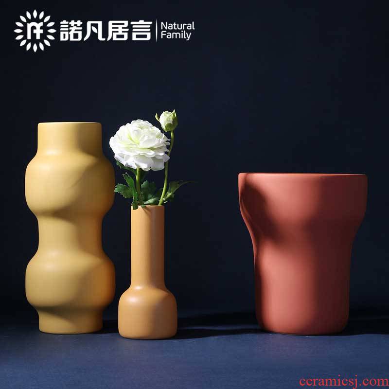 Ceramic vase morandi color sample room mesa dried flowers ins wind Nordic sitting room TV ark, flower arranging furnishing articles