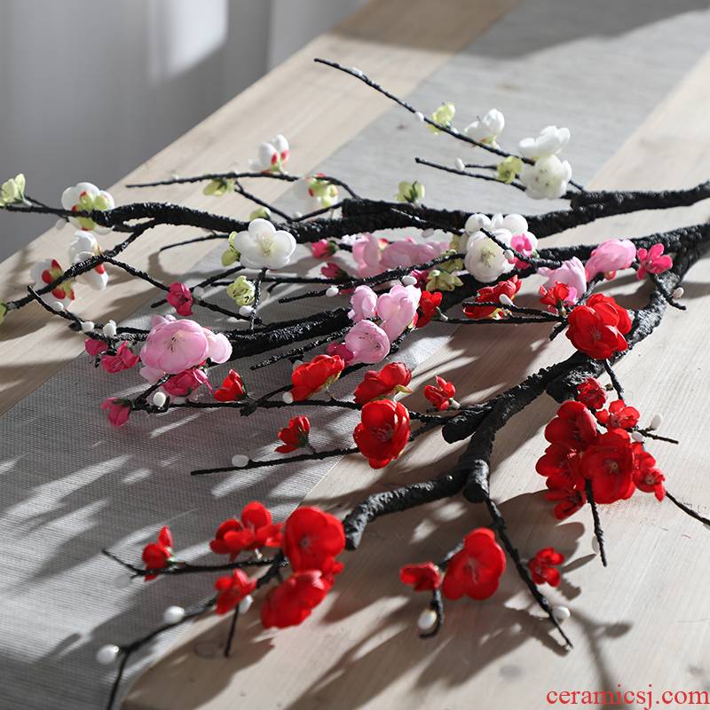 The wintersweet name plum blossom put peach tree flowers, silk flowers, sitting room, TV ark, Chinese zen ceramic vases, flower art