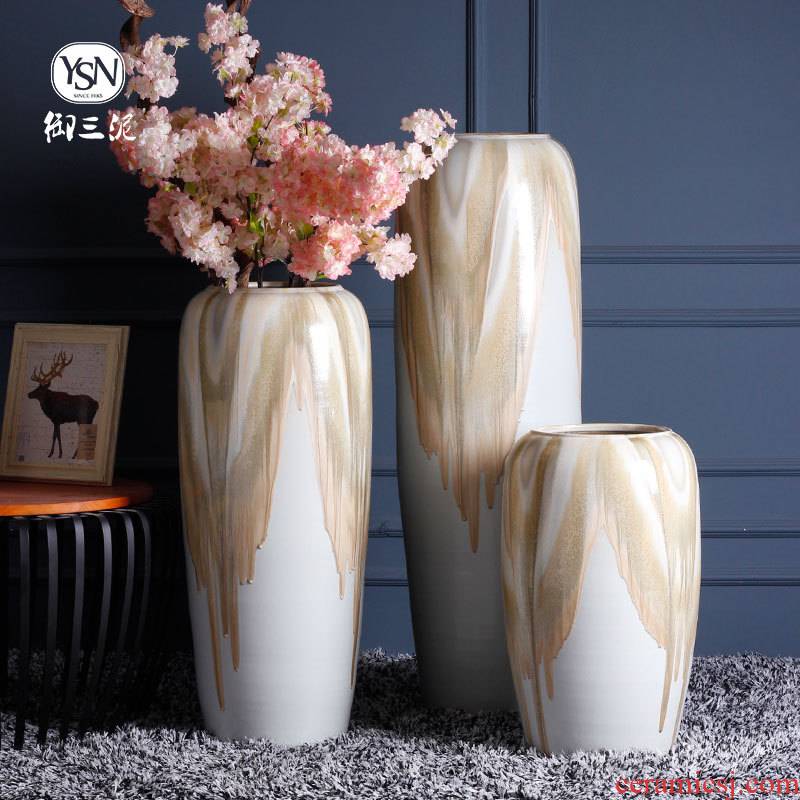 Chinese I and contracted sitting room of large ceramic vase flower arranging place jingdezhen porcelain pot garden decoration