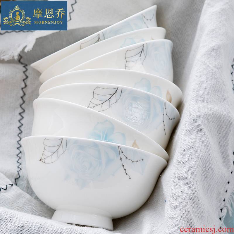 Jingdezhen ceramic household jobs breakfast bowl of ipads China creative individual small bowl of rice bowl chopsticks tableware 10