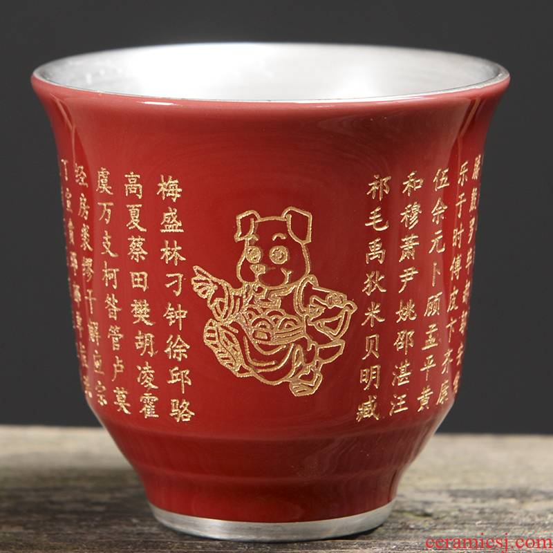 Coppering. As silver 999 sterling silver cup master cup single CPU kung fu tea cups ceramic tea set to use hat to a cup of tea light sample tea cup