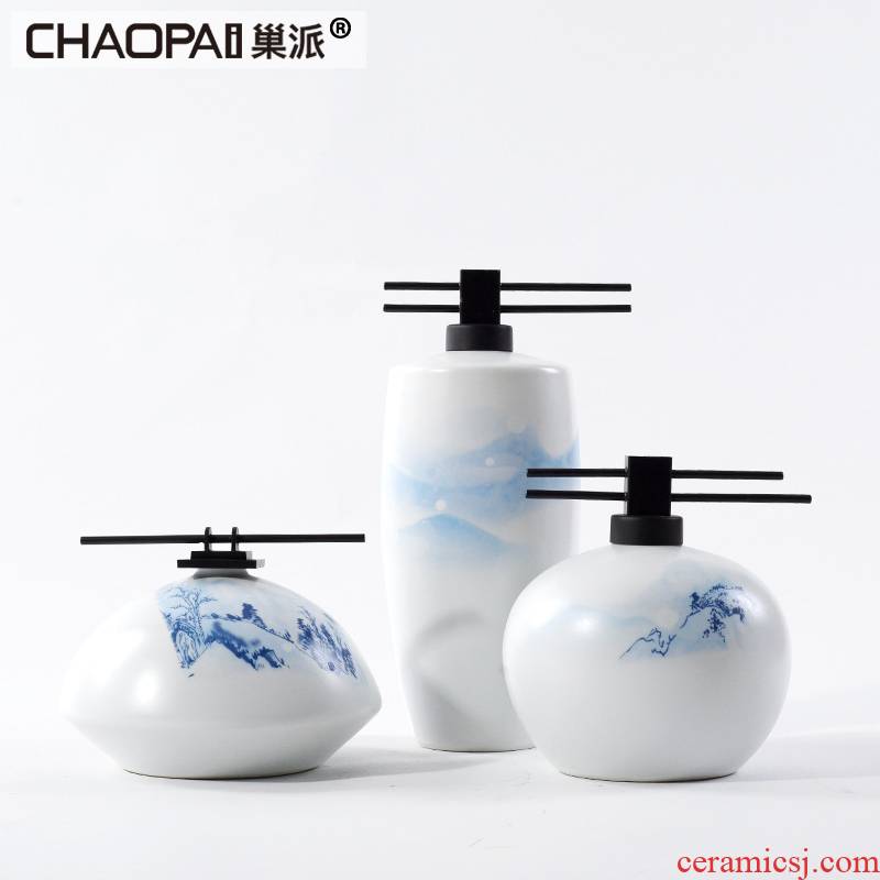 New Chinese style ceramic jar of postmodern sitting room tea rich ancient frame model room furnishing articles contracted wine soft decoration