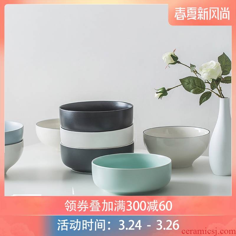? Ins Nordic ceramic large soup bowl household mercifully rainbow such always pull rainbow such always eat rainbow such use creativity tableware bowls rainbow such use