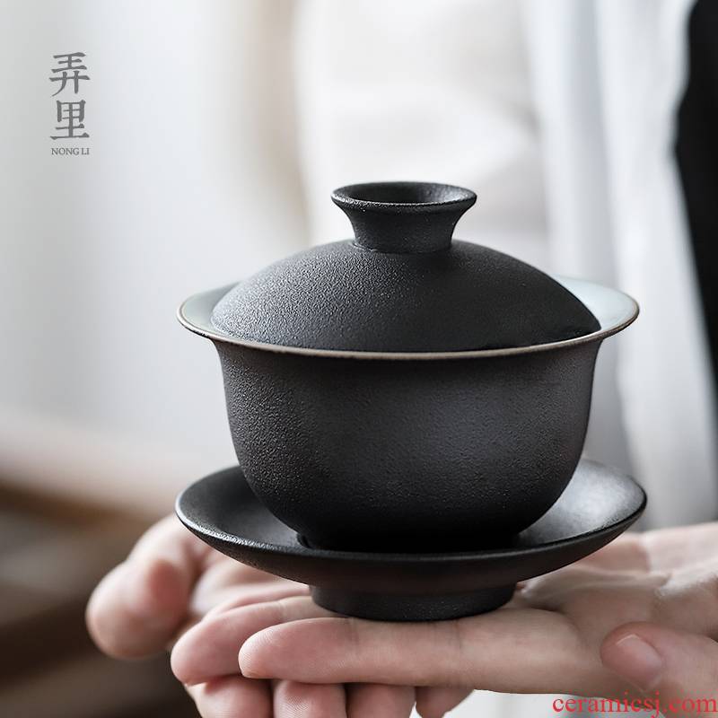 Get in | large only three tureen ceramic cups of black tea bowl of kung fu tea set coarse pottery tea ware