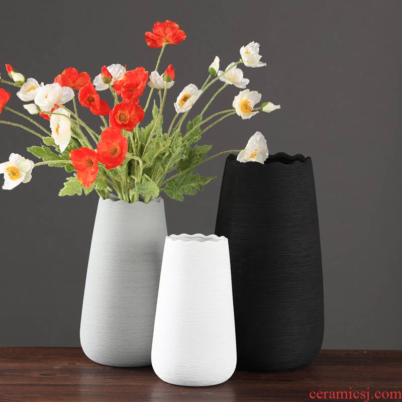 Nordic I and contracted flower vase furnishing articles sitting room flower arranging dried flower vase creative hydroponic ceramic European vase