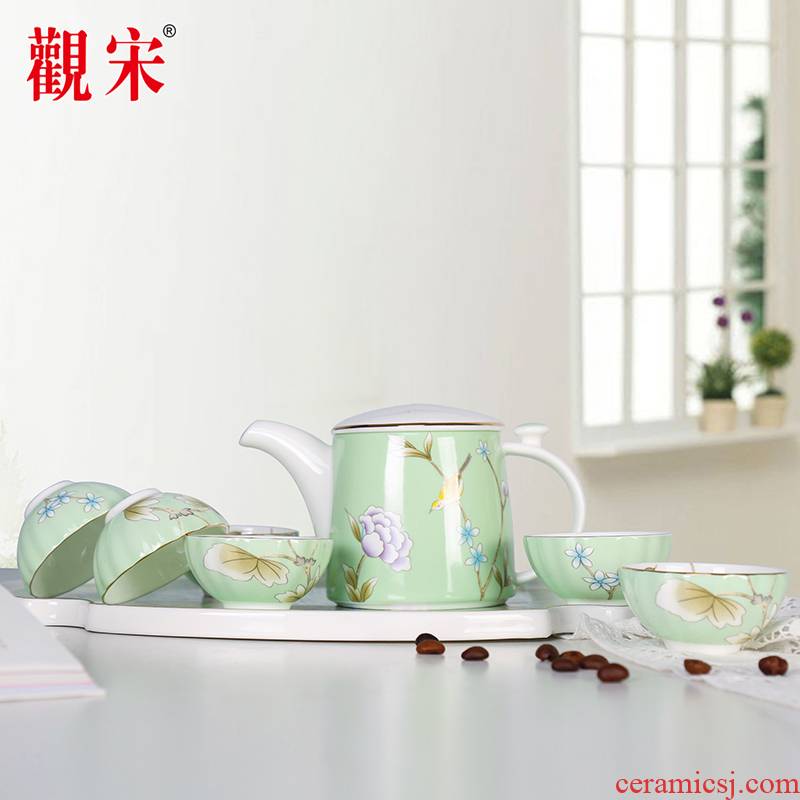 View the song View the song dynasty jingdezhen I and contracted ipads porcelain ceramic tea sets with see colour coffee gift tea tray