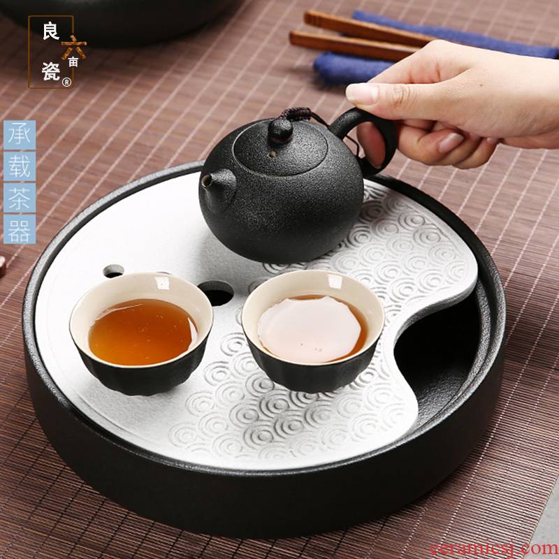 Water storage type dry mercifully stone tea tray ceramic small household contracted sharply stone tea tray was pot of tea tray tea table