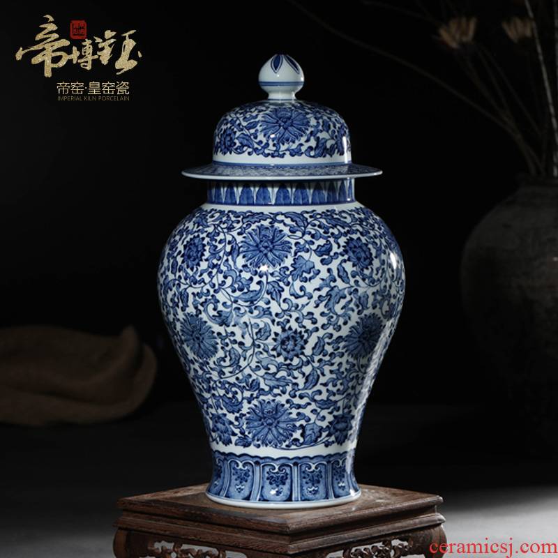 Antique hand - made porcelain of jingdezhen ceramics general tank storage tank furnishing articles of Chinese style porch sitting room adornment