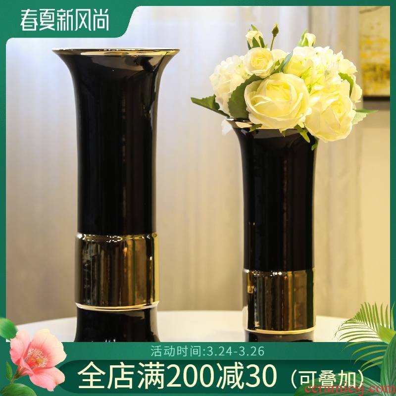 The New Chinese jingdezhen ceramic decorations furnishing articles sitting room TV ark, mesa vase simulation artificial floral floral outraged