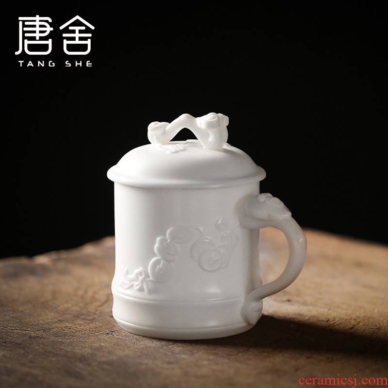 Tang s suet jade white porcelain individual cup office cup checking gift cups boss cup keller cups in the meeting room