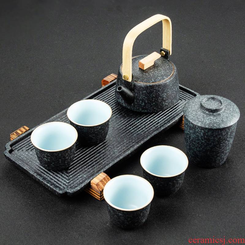 NiuRen household kung fu tea set contracted Japanese dry tea tray ceramic teapot teacup restoring ancient ways of gift boxes