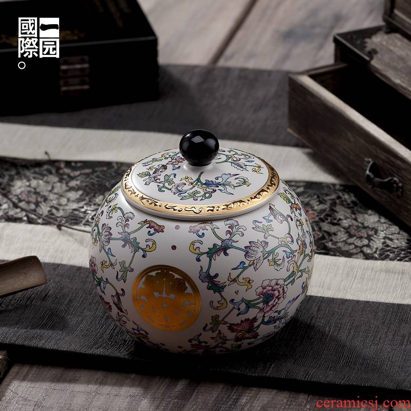 Ceramic tea pot small seal was born in a rich garden international flower tea all the mini moistureproof pot