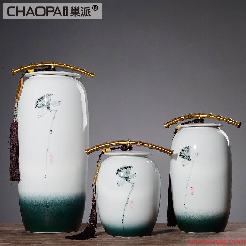 New Chinese style ceramic storage tank is I and contracted vase restoring ancient ways furnishing articles sitting room porch vase decoration of exhibition hall