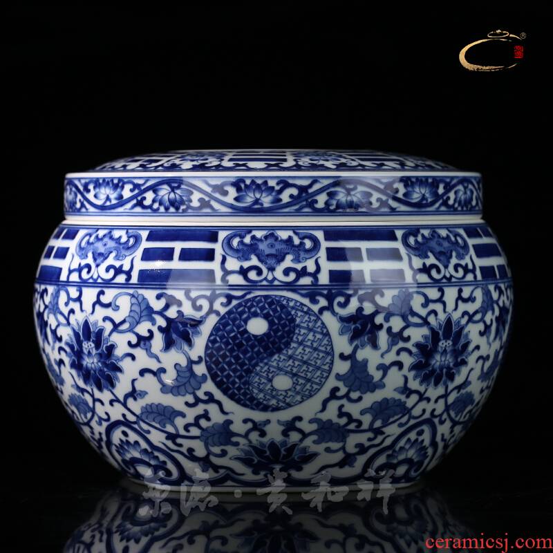Beijing DE and auspicious jingdezhen porcelain gossip can of pure manual storage POTS of household business gifts ceramic canister
