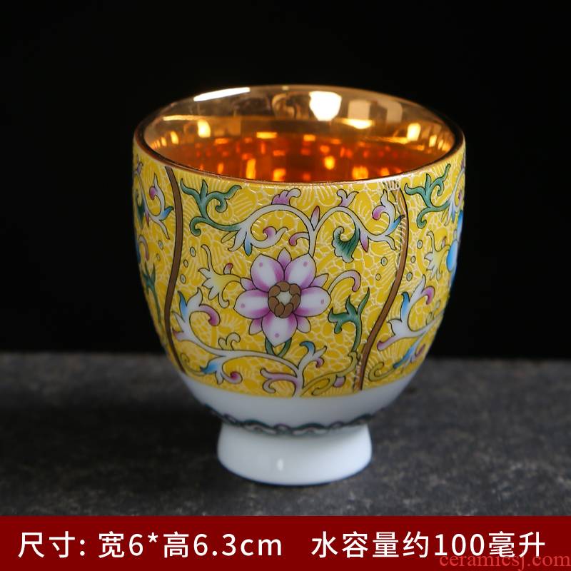 Jingdezhen tea cups grilled ceramic bowl flower sample tea cup master single CPU hand - made retro household kung fu tea cups
