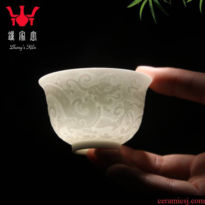 Clock home trade, one cup of jingdezhen ceramic cups manual tea set porcelain sample tea cup cup single CPU kung fu master