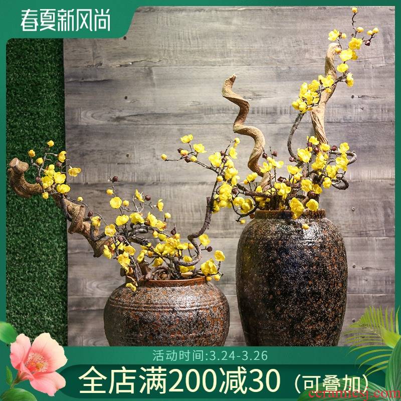 Mesa of restoring ancient ways of jingdezhen ceramic vase decorated living room TV cabinet office copy furnishing articles table simulation artificial flowers
