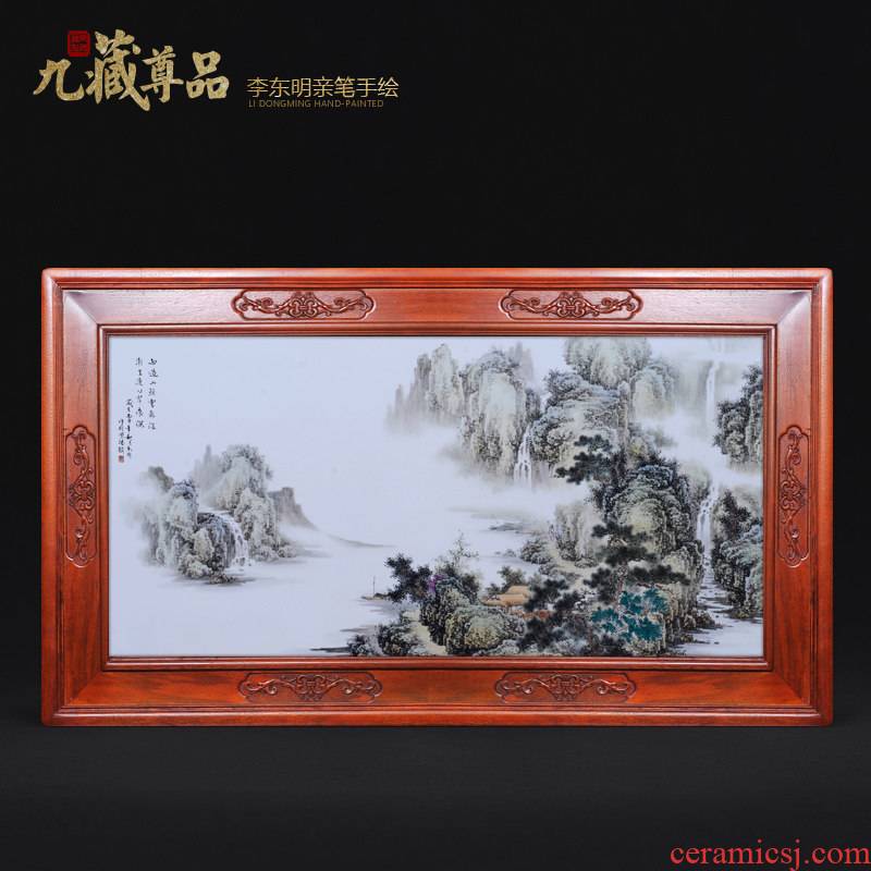 The Master of jingdezhen ceramics dong - Ming li hand - made it sitting room adornment household handicraft picture porcelain plate
