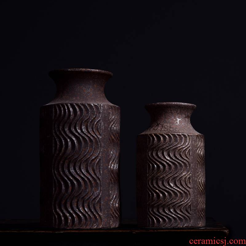 New Chinese style ceramic vase creative dried flowers sitting room adornment furnishing articles hydroponic flower arranging container money plant flower pot to restore ancient ways