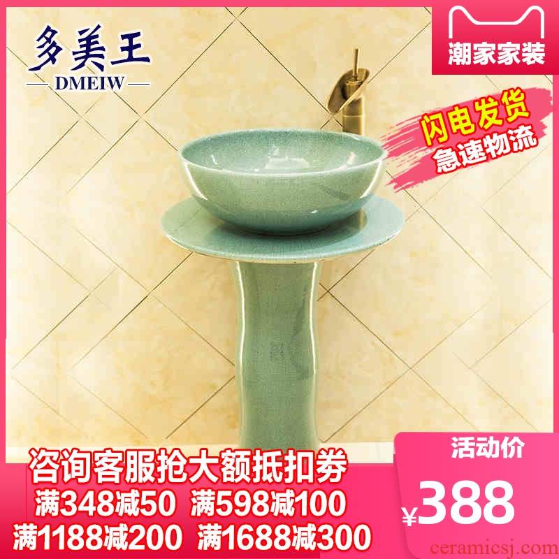 Tom li - zhu wang basin sink the lavatory pillar type ceramic glaze LZ1145 sink on floor crack