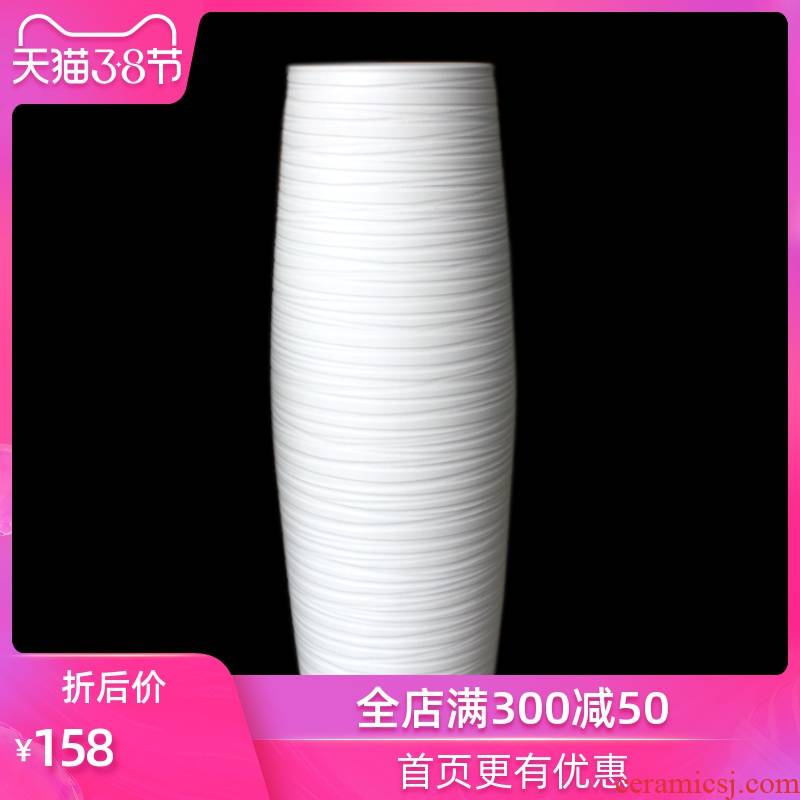 Strong sequence contracted and I large white ceramic vase landed furnishing articles sitting room fashion accessories flowerpot straight receptacle