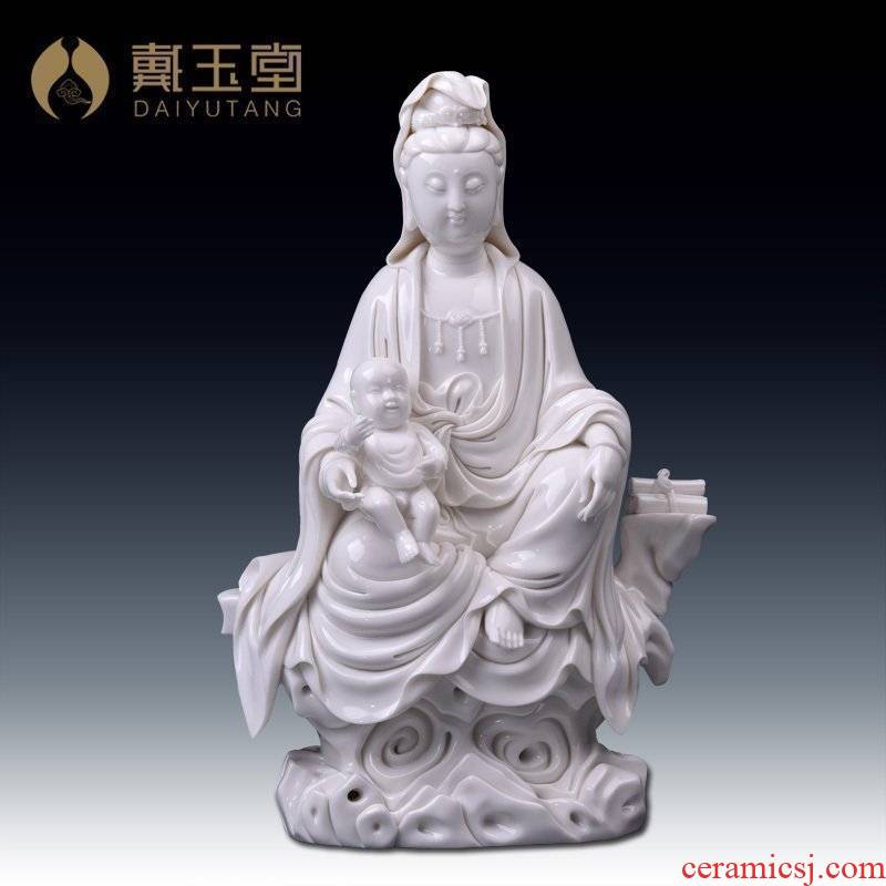 Yutang dai furnishing articles dehua white porcelain goddess of mercy guanyin bodhisattva figure of Buddha of pottery and porcelain/SongZi guanyin D50-07