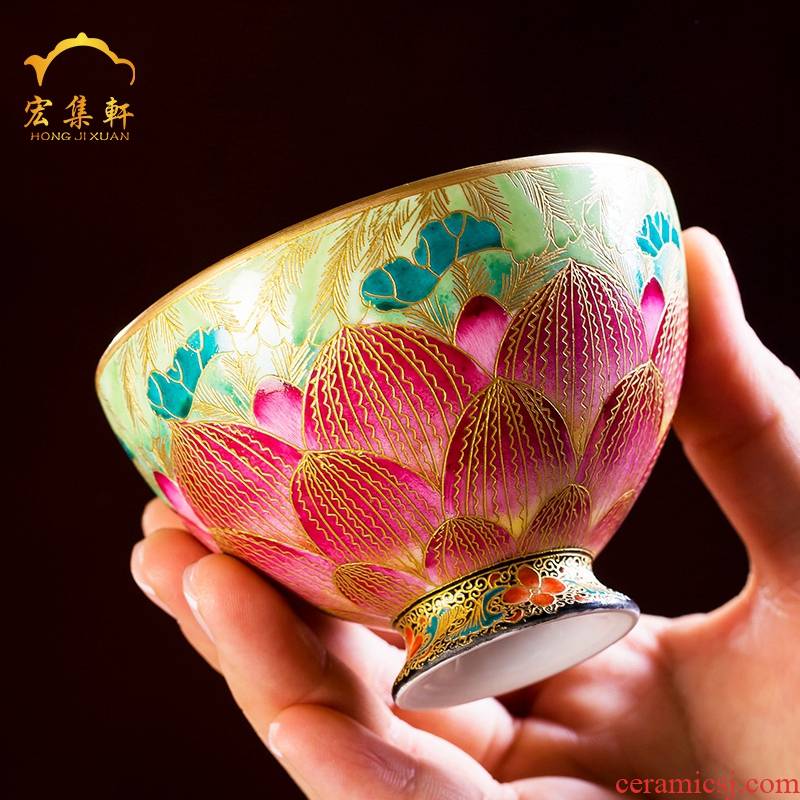 Jingdezhen ceramic cups checking sample tea cup individual CPU master cup single CPU wire inlay enamel see colour tea cups