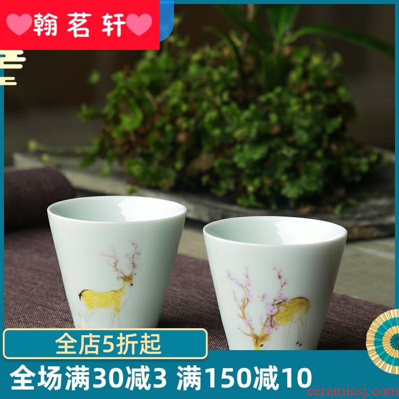 Kongfu master cup getting large single cup a pair of sample tea cup bowl tea jingdezhen ceramics, the personal move.