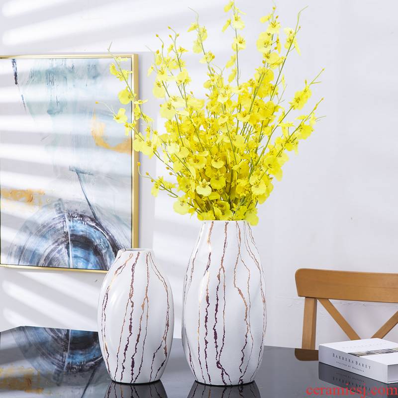 American ceramic vase furnishing articles light simulation TV ark, I household dried flowers flower arrangement table sitting room key-2 luxury decoration