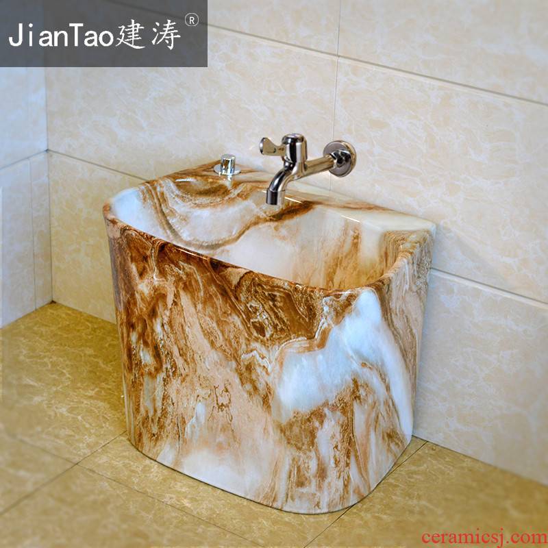 The Mop pool home bathroom ceramic wash Mop pool imitation marble balcony table control automatic Mop pool water