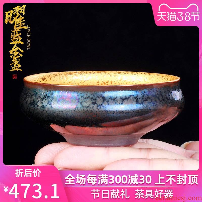 Gold 24 k yellow Gold cups jinzhan building red glaze, ceramic up household masters cup large cups of tea light